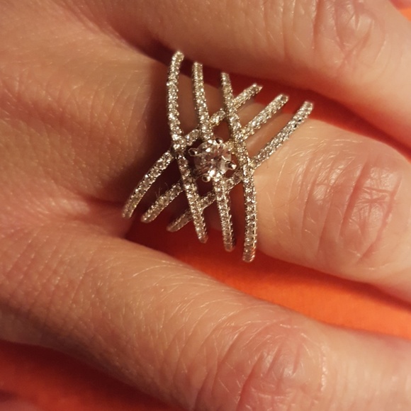 NWT 925 SS 6 Weave Strand Fashion Ring - Picture 2 of 6